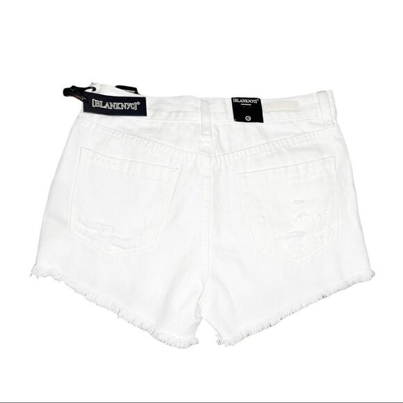 BLANKNYC Hi Rise Ridge Distressed Shorts in White - Picture 5 of 9